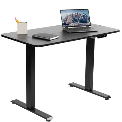 Black electric height adjustable desk from VIVO.