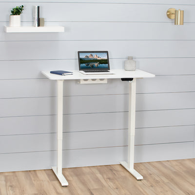 White Electric Height Adjustable Desk