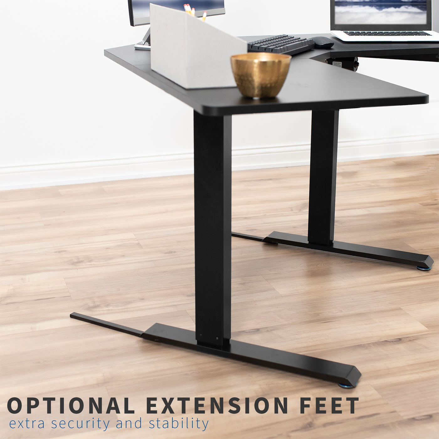 Extra security and stability are provided with optional extendable feet.