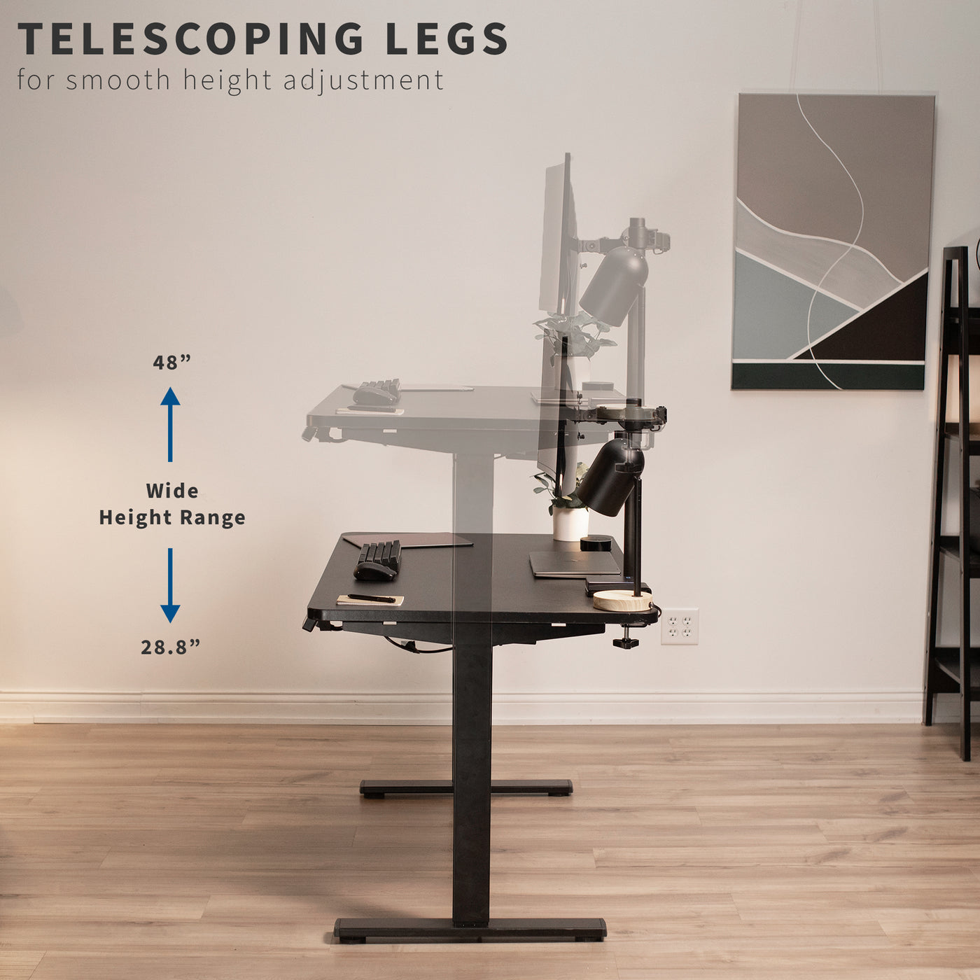 Advanced design with telescoping legs for an extra smooth transition from sitting to standing.